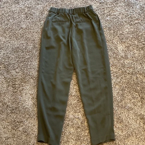 Uniqlo Green Dress Pants Straight Leg Cotton Blend, Size XS - Picture 4 of 6